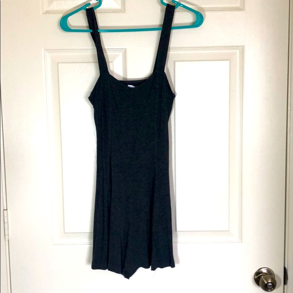 Open back gray skater romper.